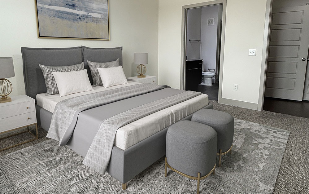A12 - 1 bedroom floorplan layout with 1 bathroom and 898 square feet (Bedroom
, 2D)